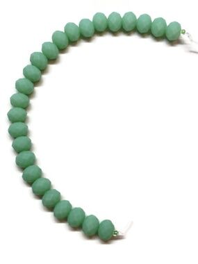 As Low As $2 Light Turquoise Matte Opaque Faceted Rondelle Glass Beads 8mm (25)